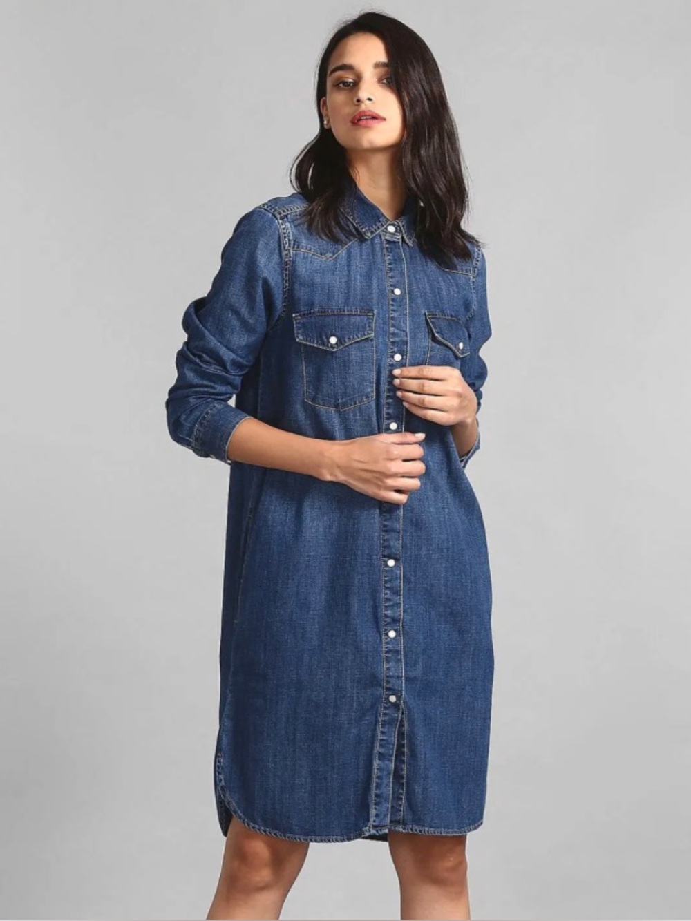 EUC Gap 100% Cotton Western Denim Button Down Dress
